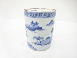 加藤藤城造　染付　山水　水指